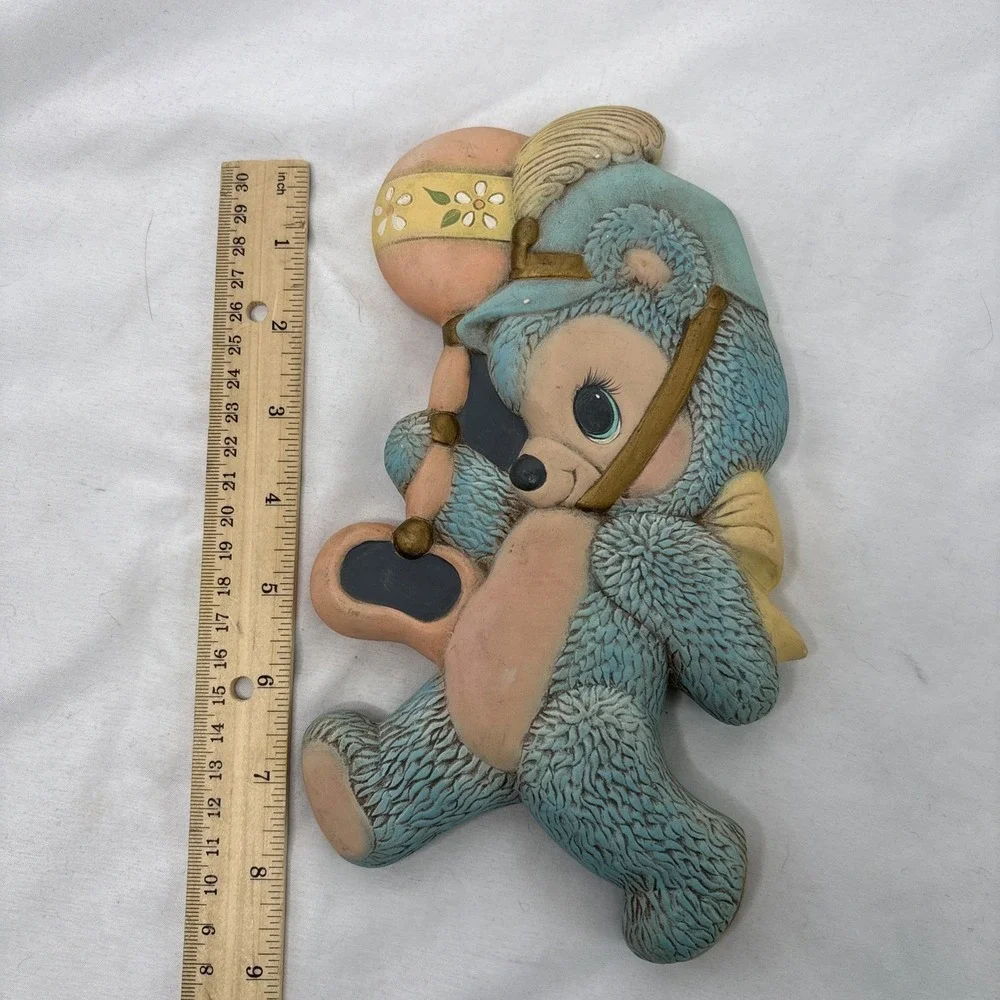 Set Of 3 Vintage 1985 Macky Molds Ceramic Band Bears Wall Hangings Nursery Decor